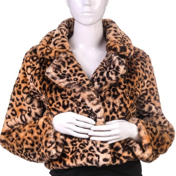 NEW STYLE Winter 2022 Cozy Cropped Leopard Fancy Jacket Coat - Picture 2 of 6
